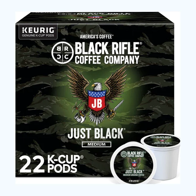 Black Rifle Coffee Just Black K-Cups, Medium Roast – 22 Count