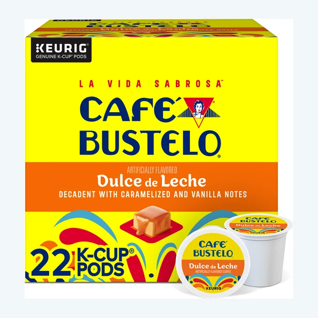 Cafe Bustelo Dulce de Leche K-Cups, Flavored Coffee – 22 Count
