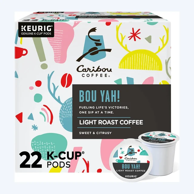 Caribou Coffee BOU YAH! K-Cups, Light Roast – 24 Count
