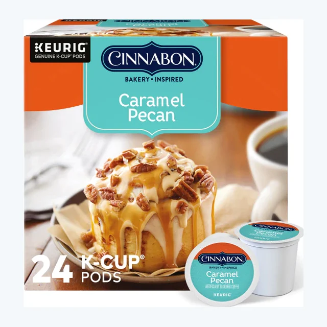 Cinnabon Caramel Pecan K-Cups, Light Roast – 24 Count