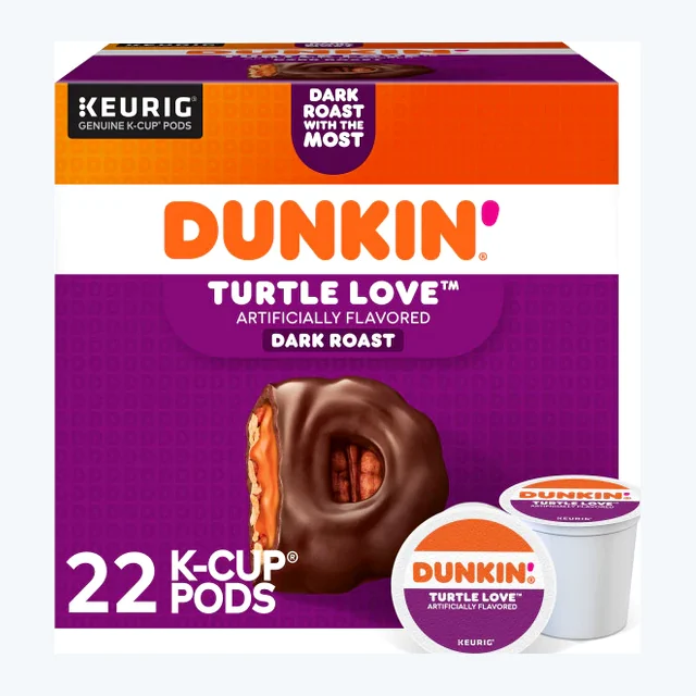 Dunkin' Turtle Love K-Cups, Dark Roast – 22 Count