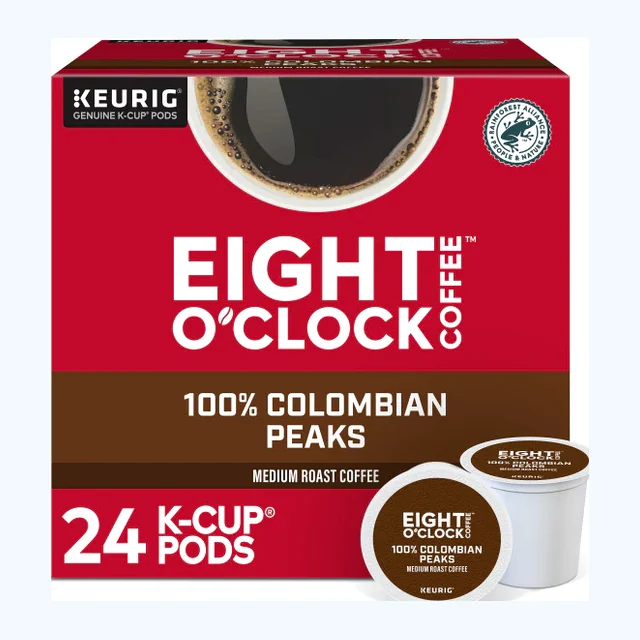 Eight O'Clock Coffee Colombian Peaks K-Cups, Medium Roast – 24 Count