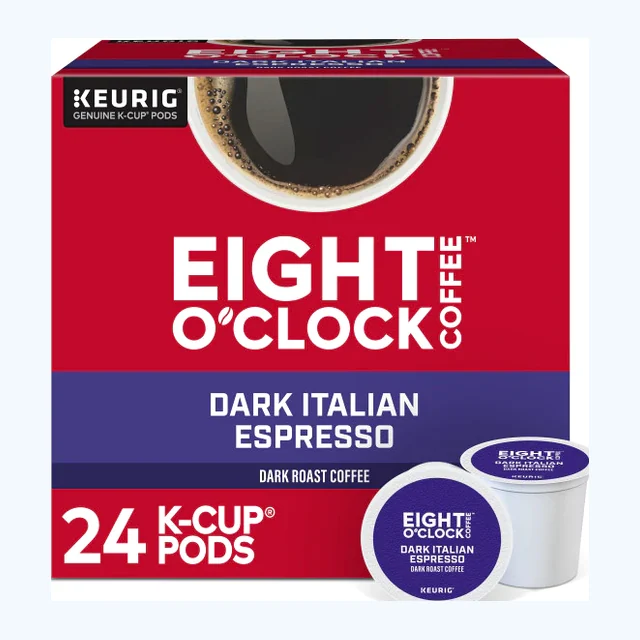 Eight O'Clock Coffee Dark Italian Roast K-Cups, Dark Roast – 24 Count