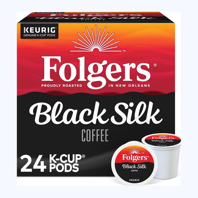 Folgers Black Silk K-Cups, Dark Roast – 24 Count