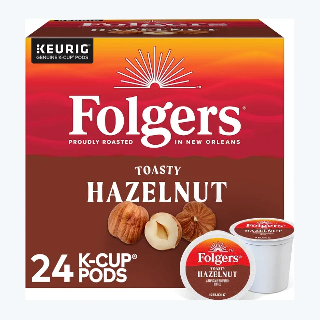Folgers Toasty Hazelnut K-Cups, Medium Roast – 24 Count