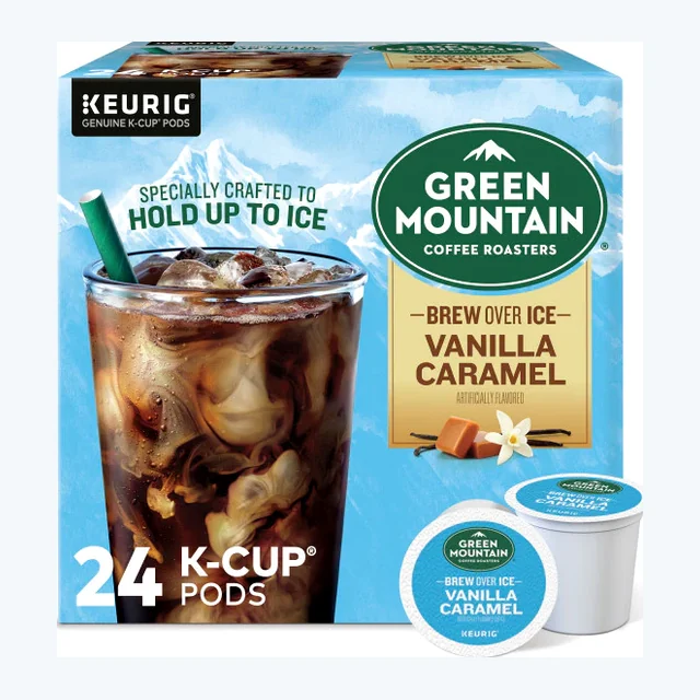 Green Mountain Brew Over Ice Vanilla Caramel K-Cups – 24 Count (SPECIAL)