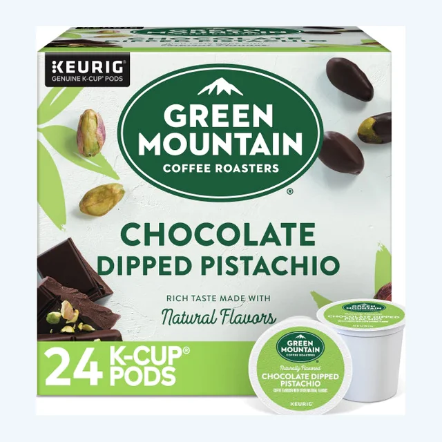 Green Mountain Chocolate Dipped Pistachio K-Cups, Light Roast – 24 Count