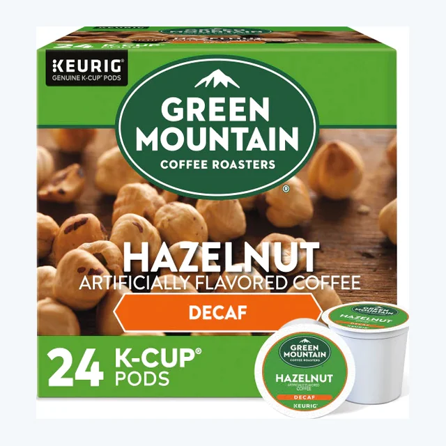 Green Mountain DECAF Hazelnut K-Cups, Light Roast – 24 Count