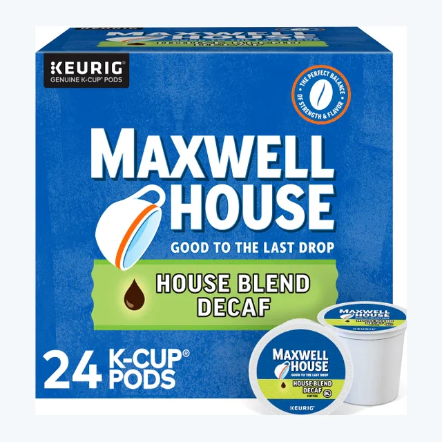 Maxwell House DECAF House Blend K-Cups, Medium Roast – 24 Count