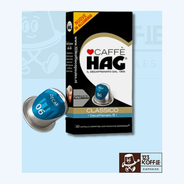 Cafeïnevrije espresso capsules Nespresso  HAG Decaf 10 stuks