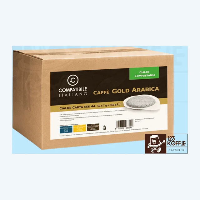 Compatibile Italiano Caffè Gold Arabica ESE 44 mm Pads 50 x Koffiepads 50% Arabica