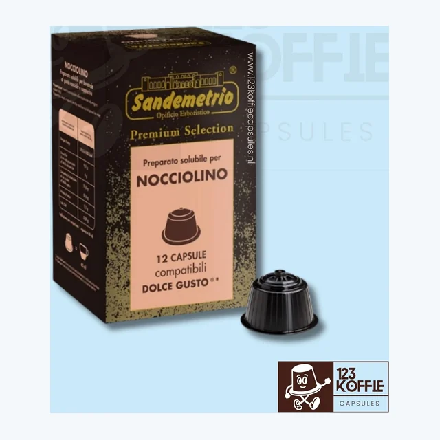 Hazelnoot koffie capsules A Modo Mio 16 stuks  Sandemetrio Nocciolino