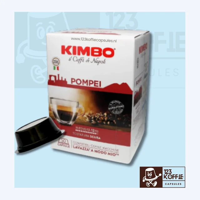 Kimbo Pompei capsules A Modo Mio 50 stuks – Italiaanse espresso