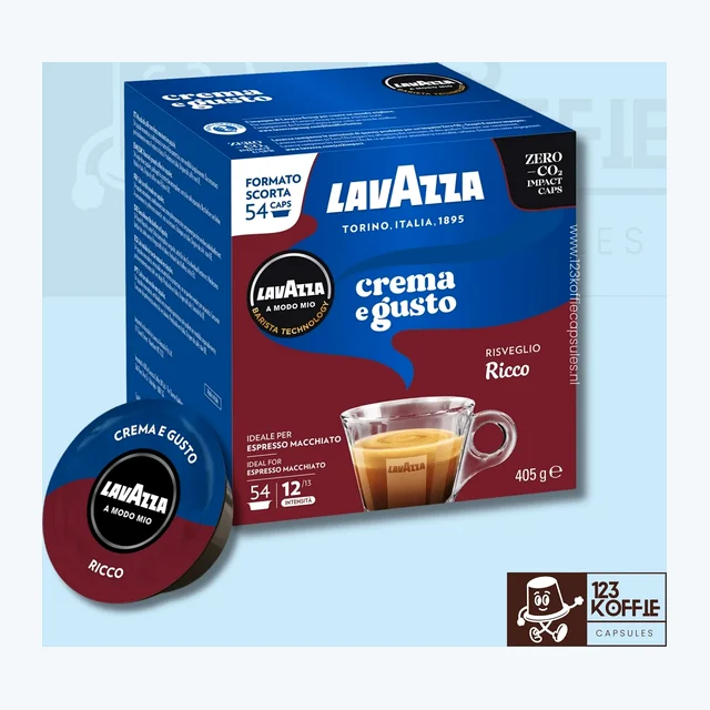 Lavazza Crema e Gusto Ricco capsules A Modo Mio 54 stuks krachtige espresso
