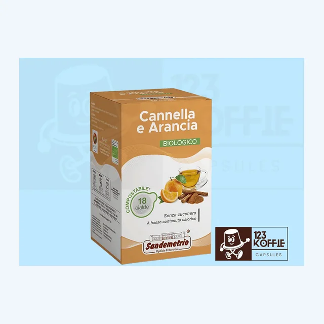 Sandemetrio Infuso Cannella e Arancia Bio ESE 44 mm Pads | 18 x Biologische Kaneel-Sinaasappel Infusie Pads