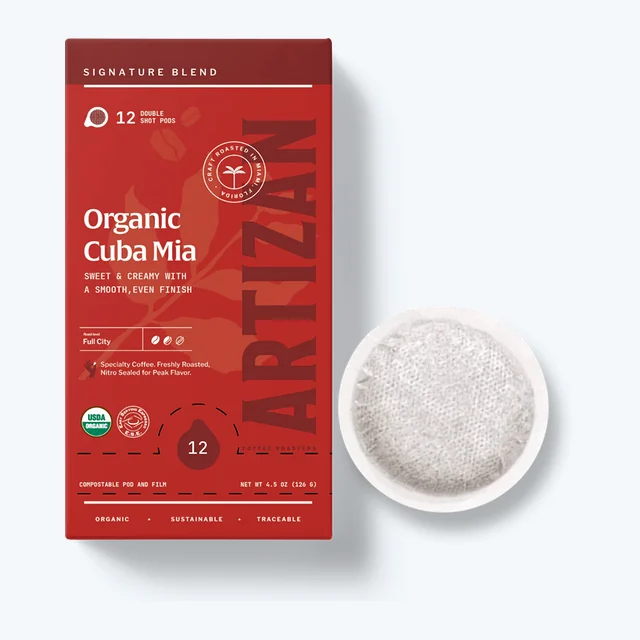 Organic Cuba Mia Double Espresso ESE Coffee Pods, Dark Roast - 12 Pods
