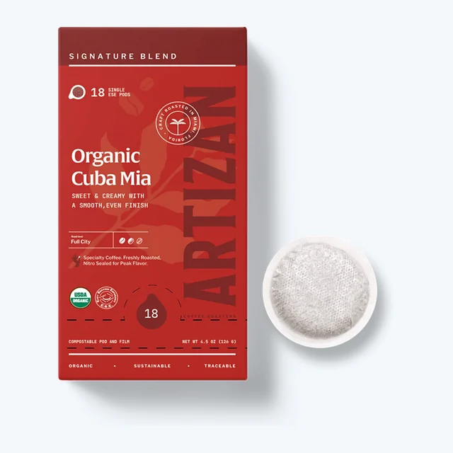 Organic Cuba Mia Espresso ESE Coffee Pods, Dark Roast - 18 Pods