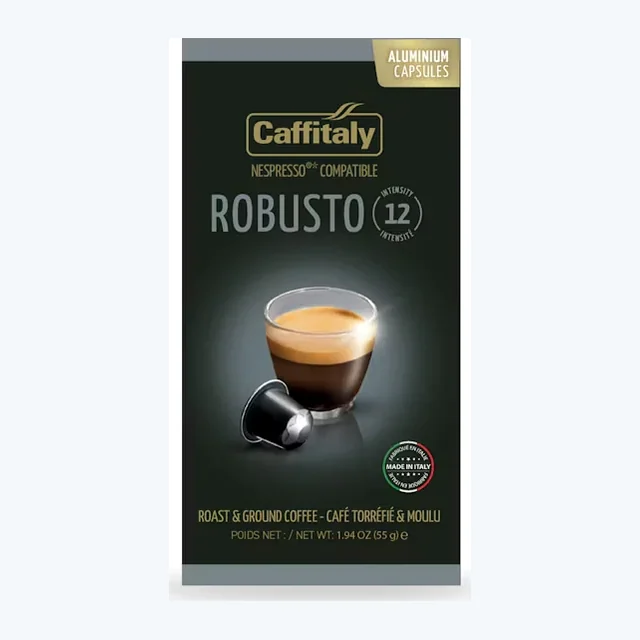 Caffitaly Robusto ALUMINUM Capsules for Nespresso (10)