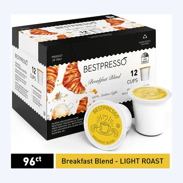 Breakfast Blend - Light Roast - 96 Count  (Compatible with 2.0 Keurig Brewers)