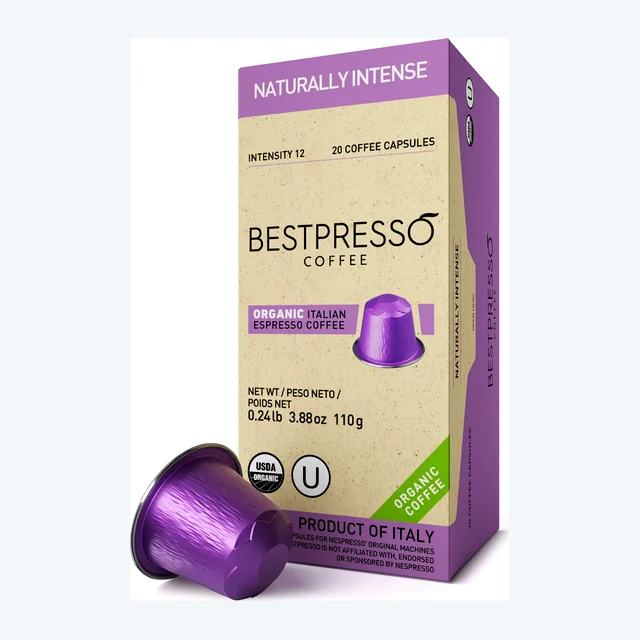 Organic USDA Bestpresso Coffee For Nespresso Original - Naturally Intense 120 Pods