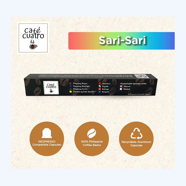 cafe4ph SARI-SARI Sampler Coffee Pods in Aluminum Nespresso - compatible Capsules (10 pods)