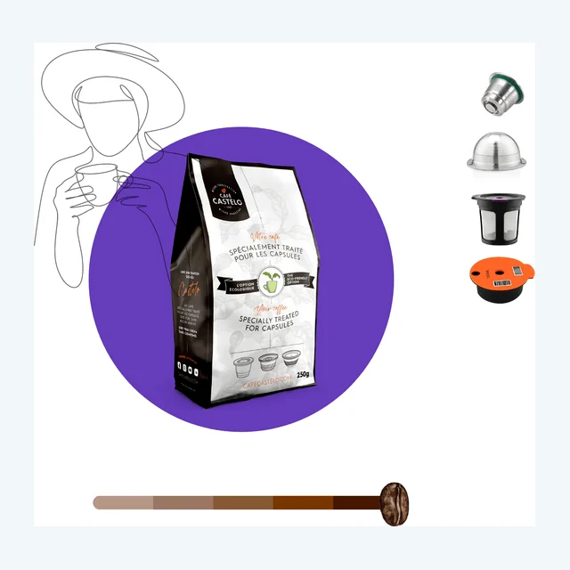 MÉRAK -  Café moulu et traité pour capsule réutilisable