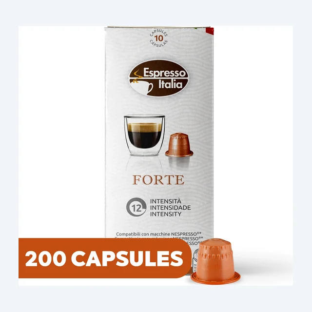 ESPRESSO ITALIA Espresso Compatible Pods - FORTE - Coffee capsules compatible with Nespresso Original Line