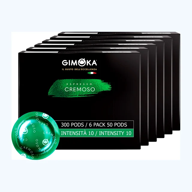 GIMOKA Professional Pods compatible with Nespresso Professional machines. 300 Count. Cremoso Blend - Foodservice Selection