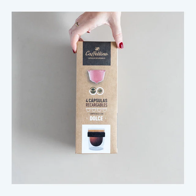 Caja x4 Capsulas recargables Dolce Gusto + Cuchara - Caffettino