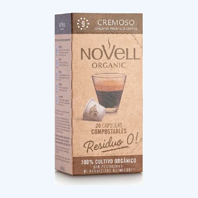 COFFEE CAPSULES COMPOSTABLE BARRIER /ORGANIC. CREMOSO 10 units  