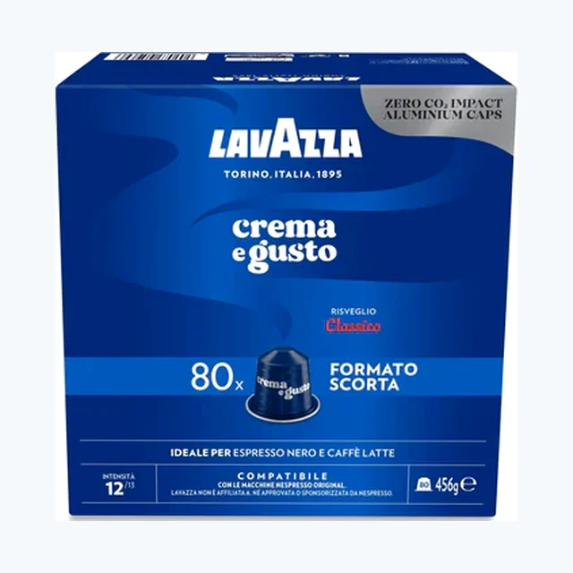 LAVAZZA - Nespresso - Caffè - Crema e Gusto  Classico - Alluminio - Conf. 80