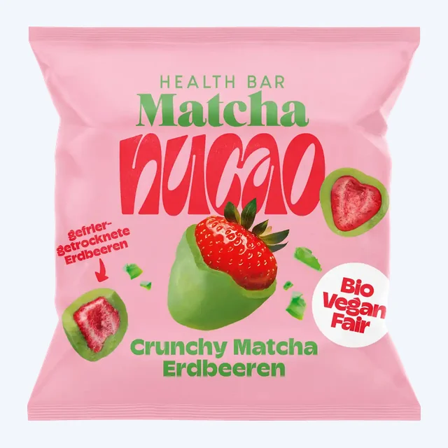 Nucao Organic Crunchy Matcha freeze-dried strawberries