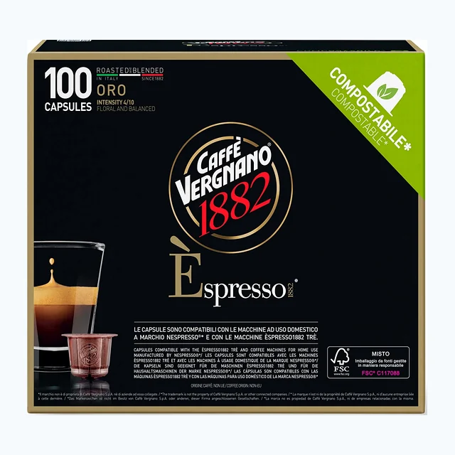 VERGNANO - Nespresso - Caffè - Espresso Oro Comp. - Conf. 100