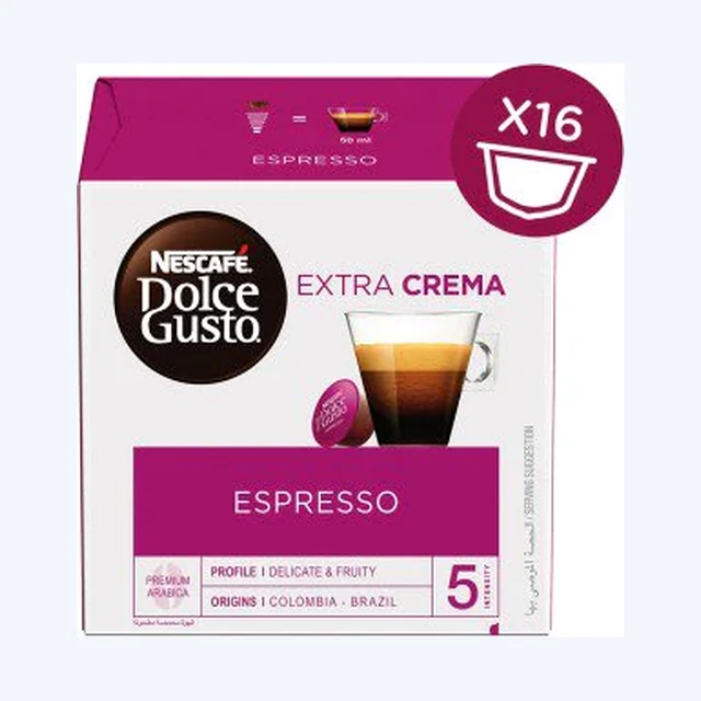 Nescafe Dolce Gusto Espresso Extra Crema - 1 Packs (16 Capsules, 16 Cups)