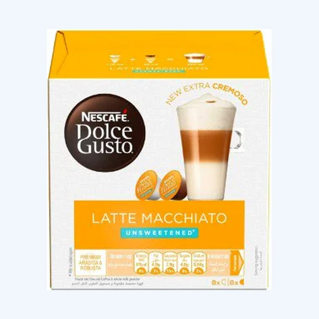 Nescafe Dolce Gusto Latte Macchiato Unsweetened - 1 Packs (16 Capsules, 16 Cups)