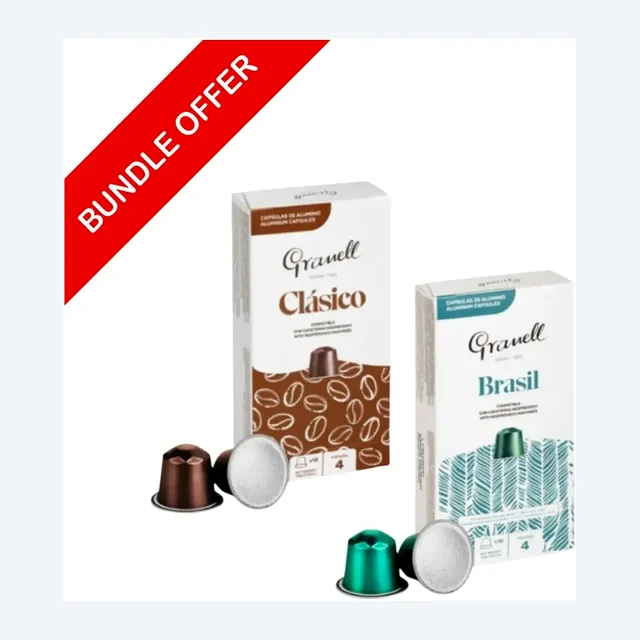 (20 Capsules) Granell - Brasil & Clasico Compatible With Nespresso - 2X10 capsules - Bundle