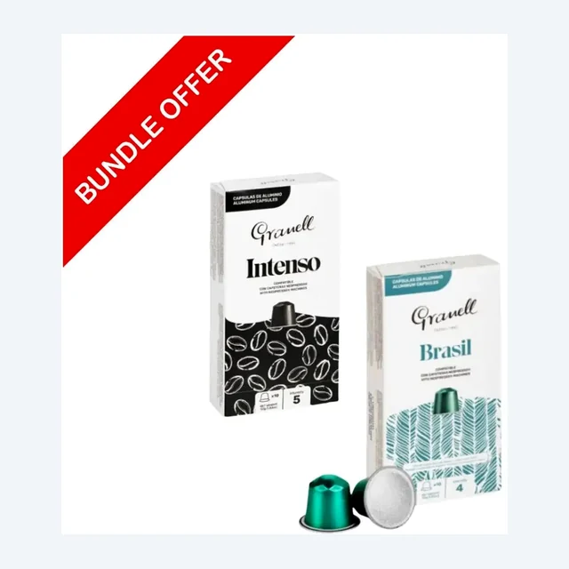 (20 Capsules) Granell - Brasil & Intenso Compatible With Nespresso - 2X10 capsules - Bundle