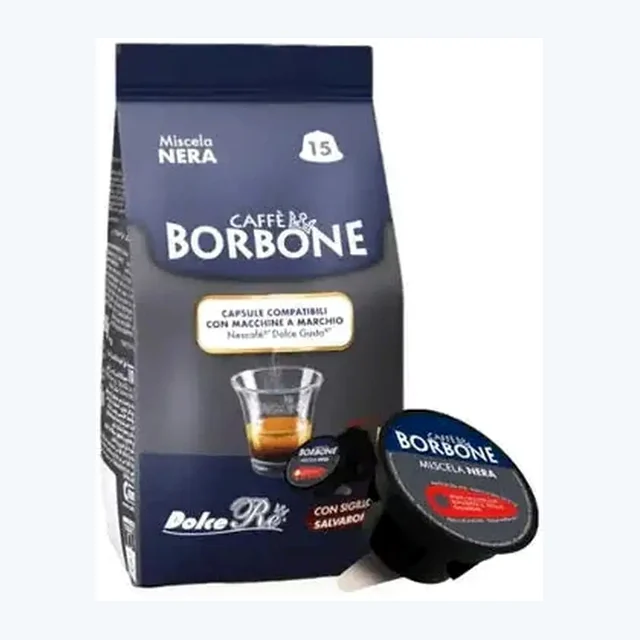 Caffe Borbone Miscela Nera Dolce Gusto Compatible Coffee Capsules - 15 Capsules