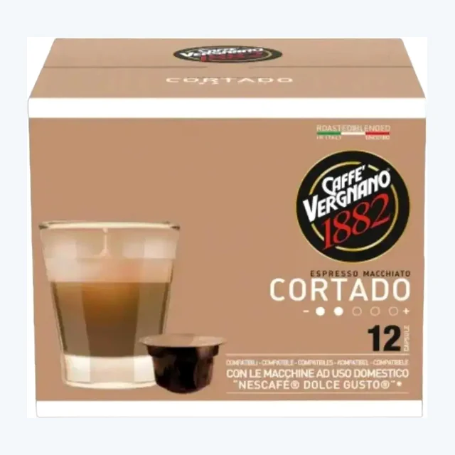 Caffe Vergnano Cortado Dolce Gusto Compatible Coffee Capsules - 12 Capsules