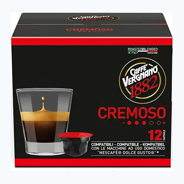 Caffe Vergnano Cremoso Dolce Gusto Compatible Coffee Capsules - 12 Capsules