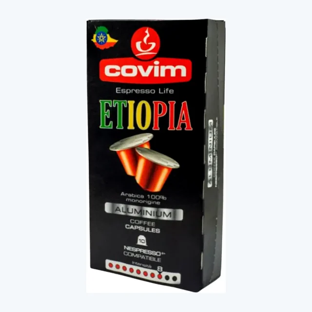 COVIM - Espresso Life Etiopia Aluminium compatible by Nespresso - 10 Capsules