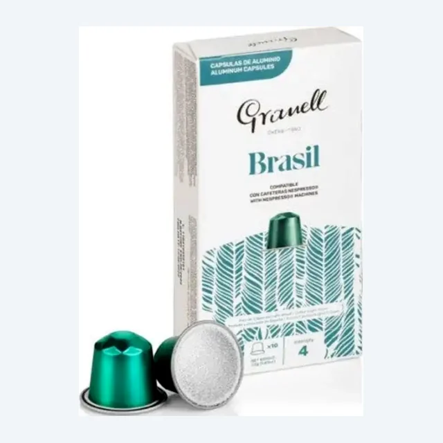 Granell - Brasil Coffee Nespresso compatible Capsules - Intensty 4 - 10 Capsules