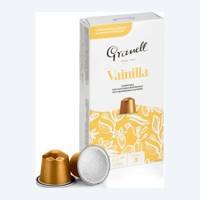 Granell - Vainilla Coffee Nespresso compatible Capsules - Intensty 3 - 10 Capsules