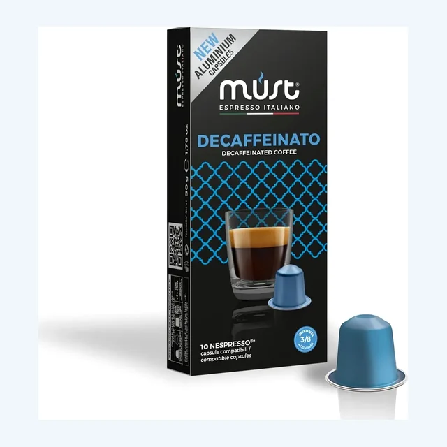 MUST - Decaffeinato compatible by Nespresso - Aluminum Capsules - 10 Capsules