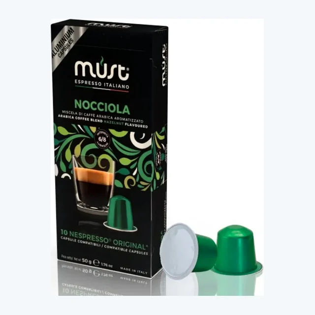 MUST - Nocciola Espresso compatible by Nespresso - Aluminum Capsules - 10 Capsules