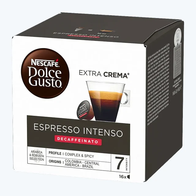 Nescafe Dolce Gusto Espresso Intenso Decaffeinato Extra Crema Coffee Capsules - 16 Capsules