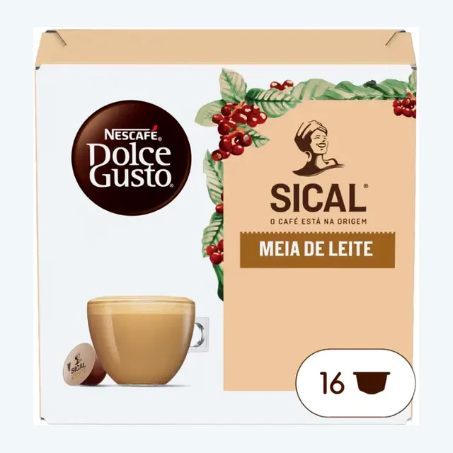 Nescafe Dolce Gusto Sical Meia De Leite Coffee Capsules - 16 Capsules