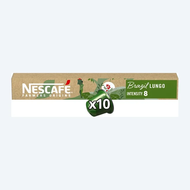 Nescafe Farmers Origins - Brazil Lungo #8 Compatible by Nespresso -10 capsules