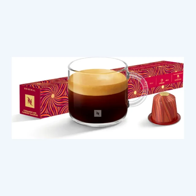 Nespresso Festive Collection Flavoured Cinnamon & Candied Tamarind - Limited Edition Original Espresso Capsules - Intensity 5 - 10 Capsules