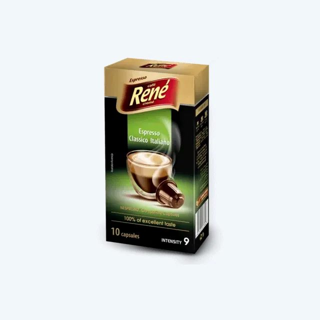 René - Espresso Classico Italiano Compatible By Nespresso - 10 Capsules
